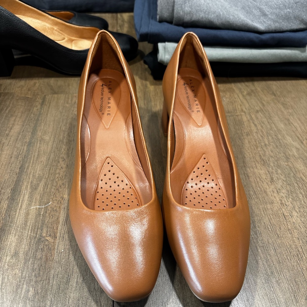 Alex Marie Tan Leather Heels